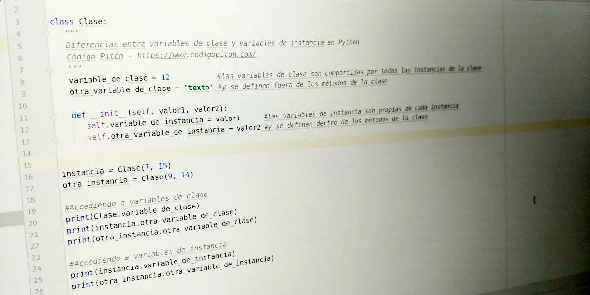 Variables de clase y de instancia en Python
