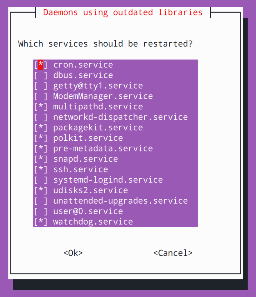 Reinicio de servicios